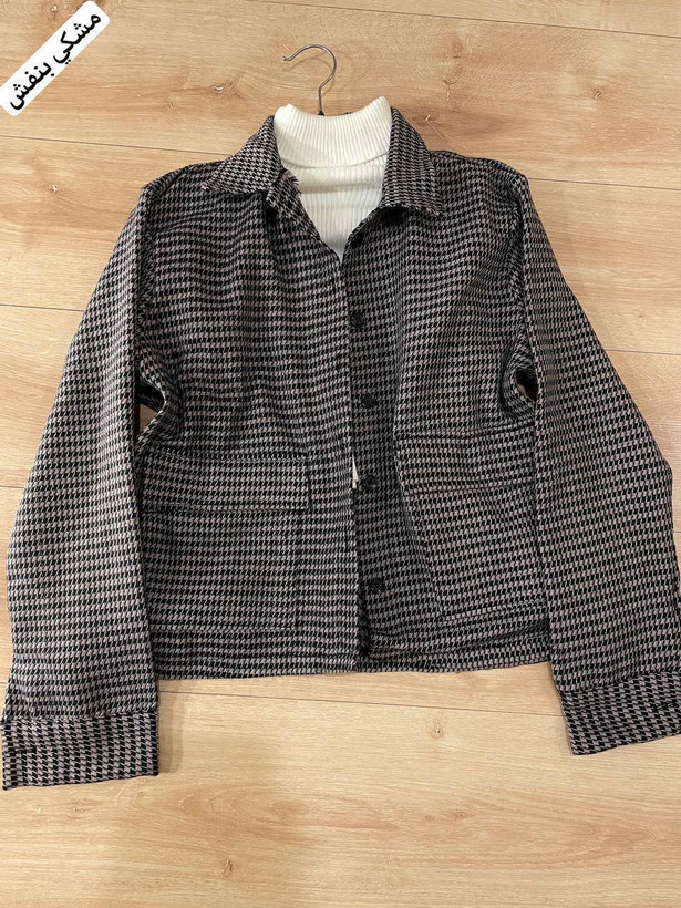 کت تیدو مشکی بنفش با طرح پیچازی